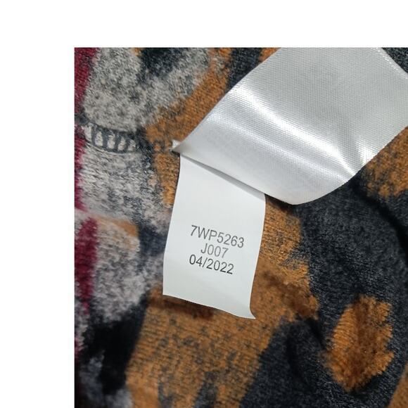 Lucky Brand Aztec Open Front Cardigan Sweater M Gray Boho Southwestern - Picture 4 of 6